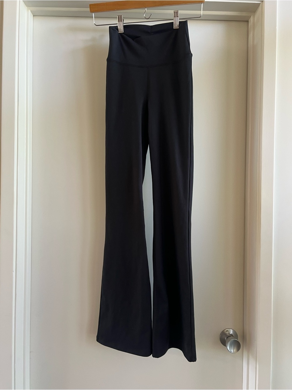 High-Waist Black Flared Yoga Pants